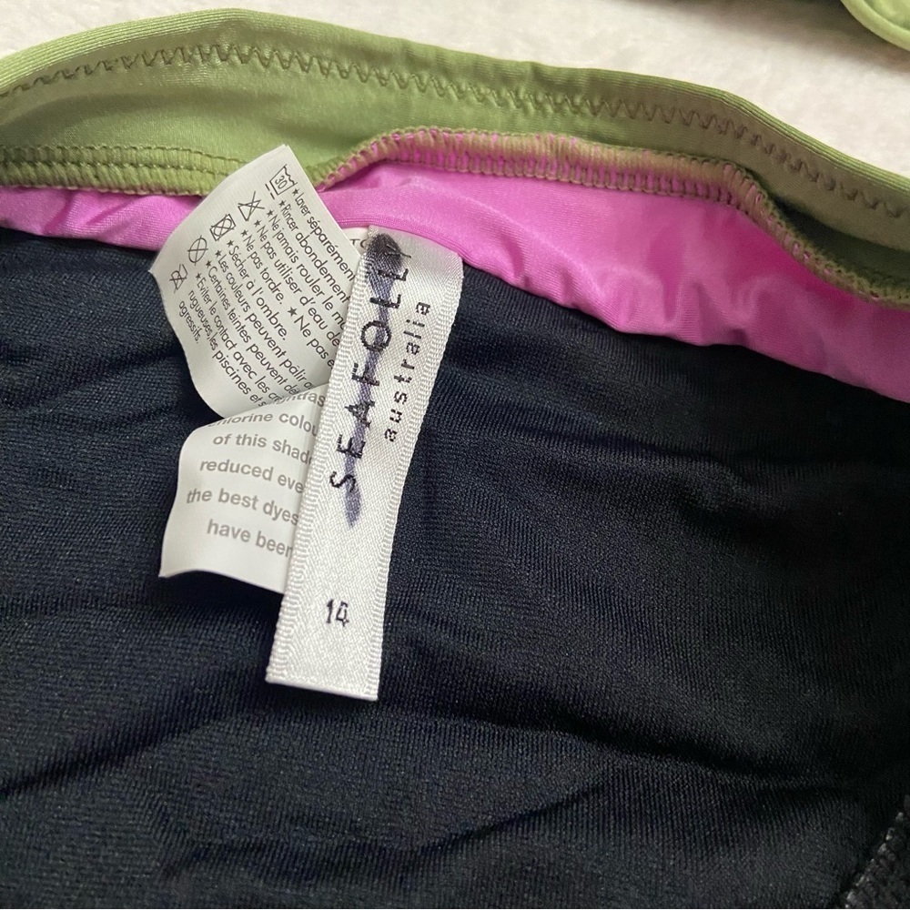 New! SET Seafolly last palmas Bikini top bottoms black nwot 28510 - Picture 6 of 9